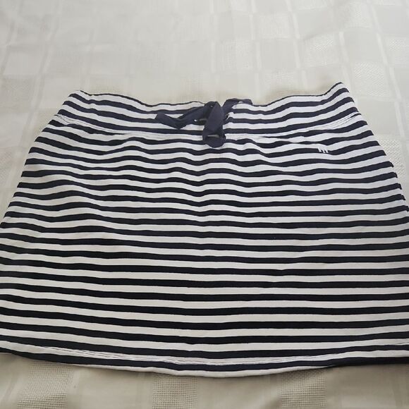 Tommy Hilfiger Navy Blue and White Mini Swim Cover Up Skirt - Picture 15 of 16